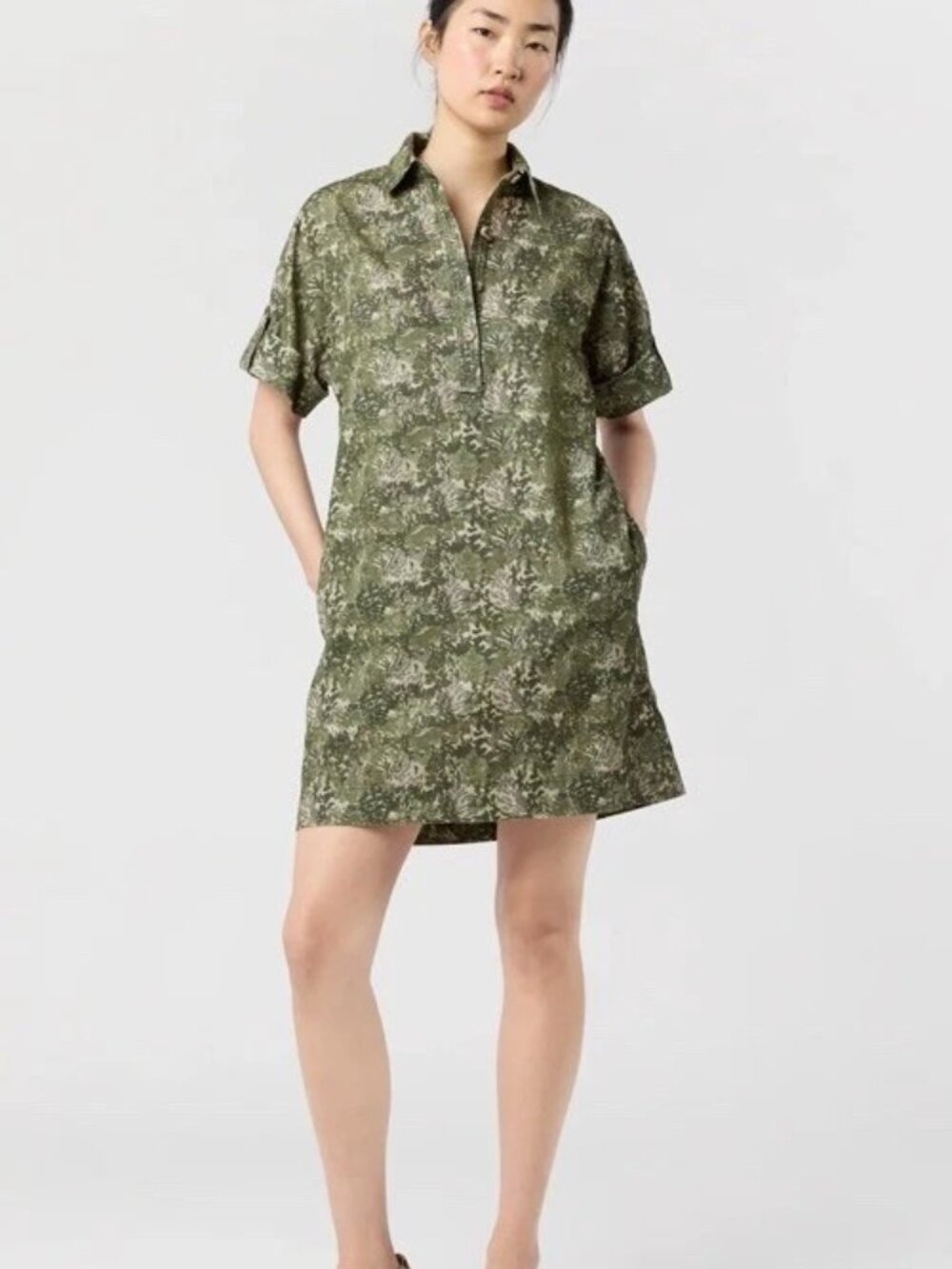 Ann Mashburn Sz S Molly Shirtdress Dress Liberty London Harkness Forest Cord